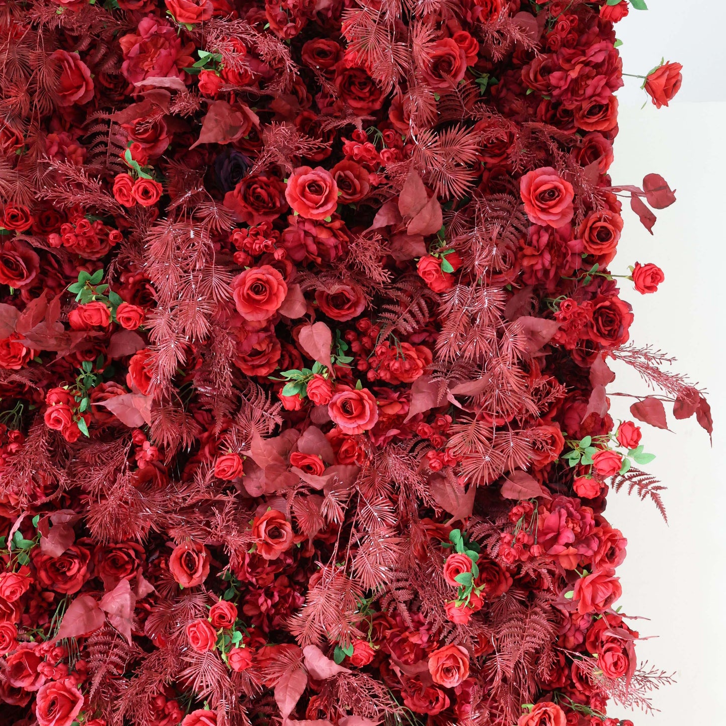 Roll Up Fabric Artificial Flower Wall Wedding Backdrop, Floral Party Decor, Event Photography-VF-303