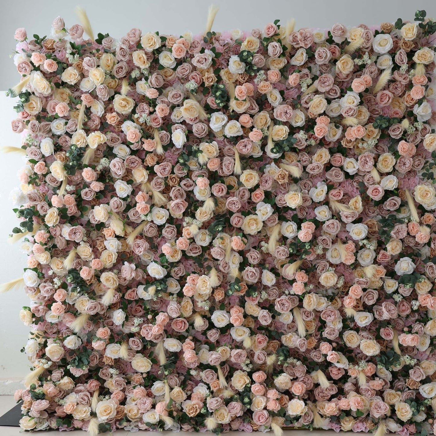 Roll Up Fabric Artificial Flower Wall Wedding Backdrop, Floral Party Decor, Event Photography-VF-302