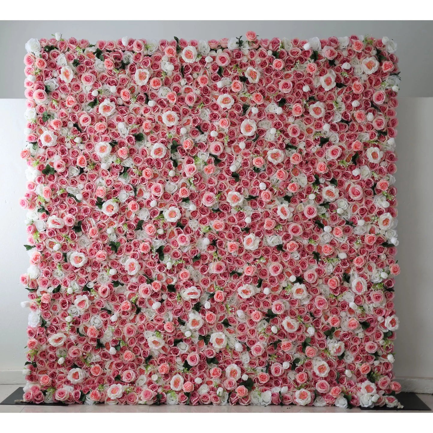 Presents: The Timeless Artificial Fabric Flower Wall – A Radiant Display of Rosy Elegance-VF-207