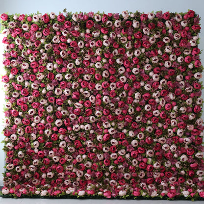 Roll Up Fabric Artificial Flower Wall Wedding Backdrop, Floral Party Decor, Event Photography-VF-334