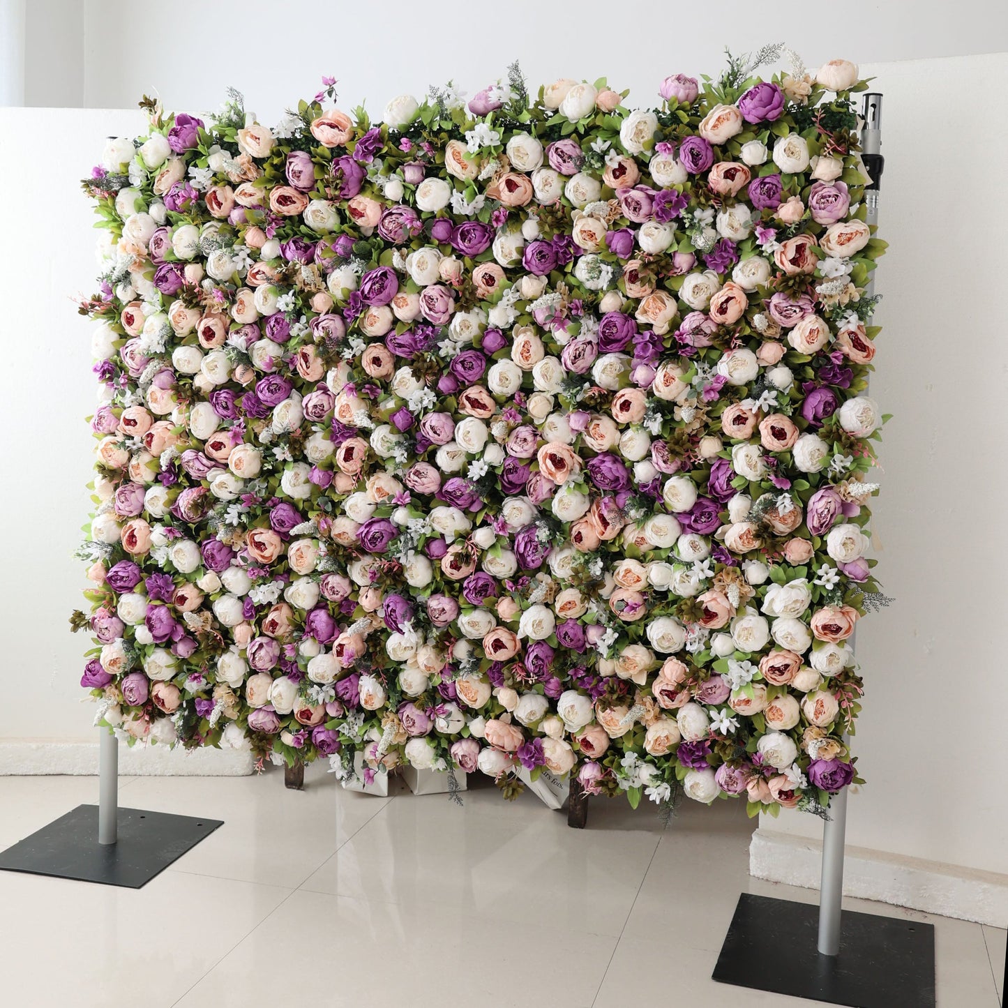 Roll Up Fabric Artificial Flower Wall Wedding Backdrop, Floral Party Decor, Event Photography-VF-307