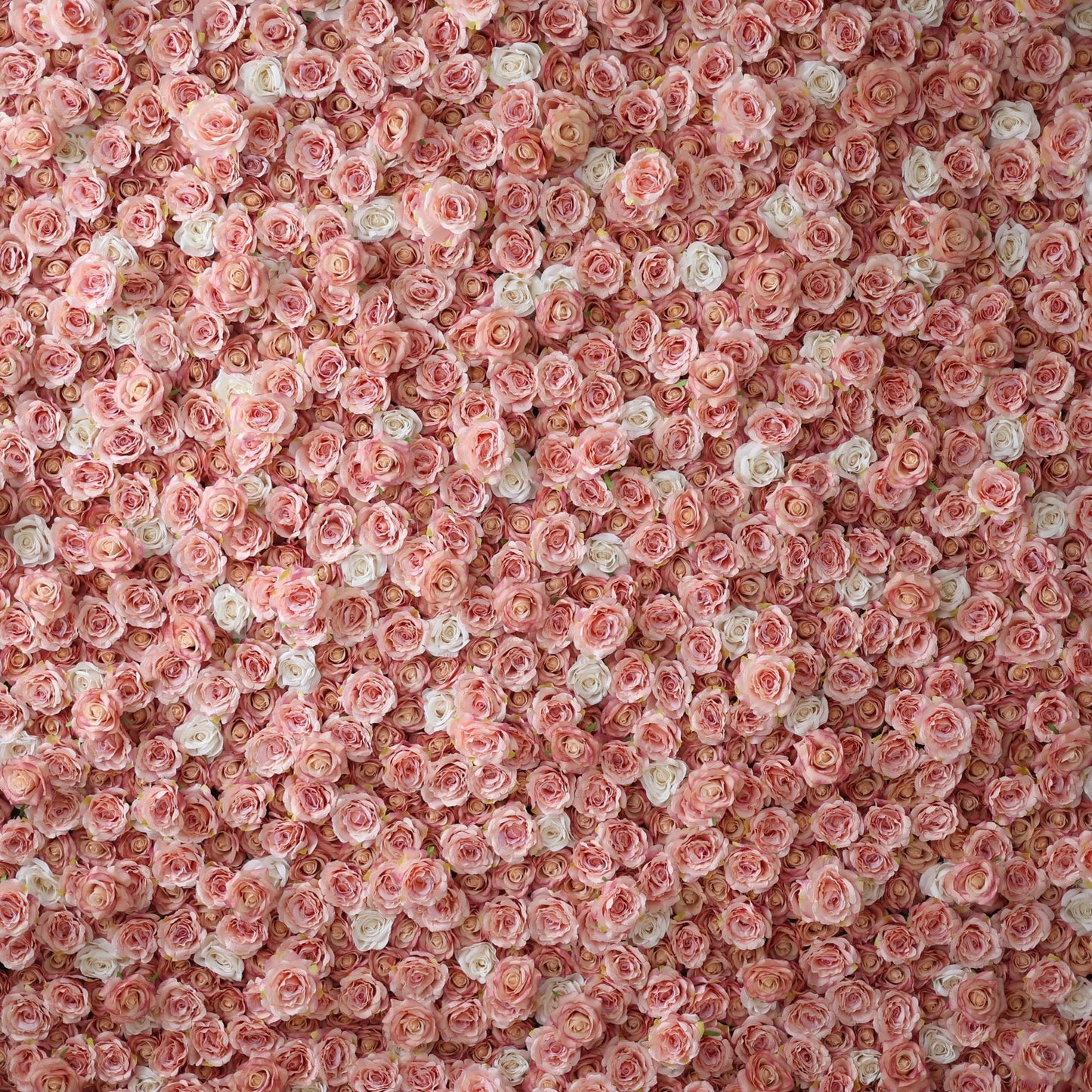 Roll Up Fabric Artificial Turkish Rose and Oriental Pink and White Flower Wall Wedding Backdrop, Floral Party Decor, Event Photography-VF-054