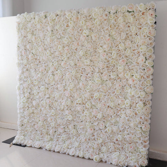 Roll Up Fabric Artificial Flower Wall Wedding Backdrop, Floral Party Decor, Event Photography-VF-306