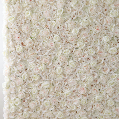 Roll Up Fabric Artificial Flower Wall Wedding Backdrop, Floral Party Decor, Event Photography-VF-306