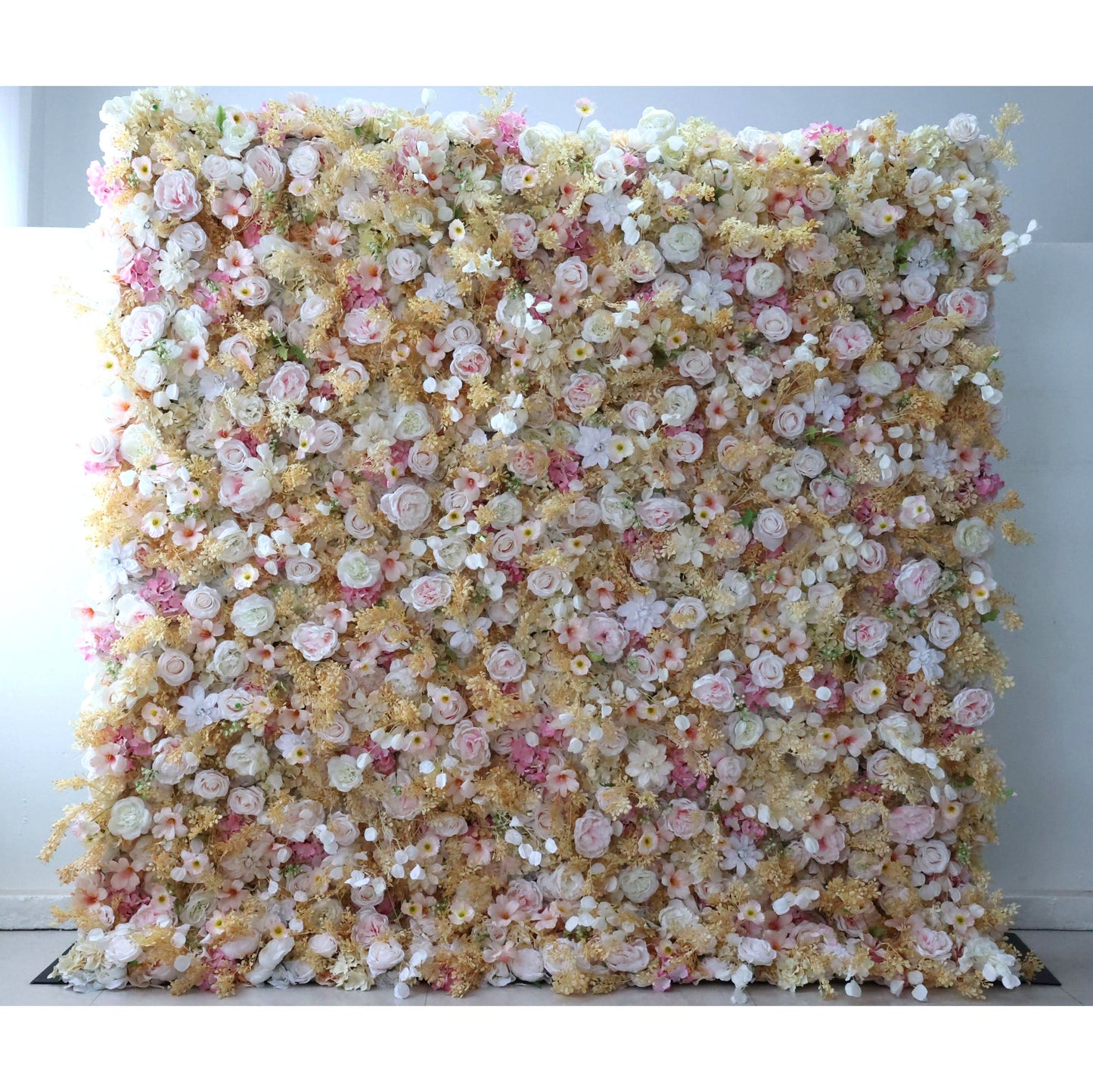 Roll Up Fabric Artificial Flower Wall Wedding Backdrop, Floral Party Decor, Event Photography-VF-331