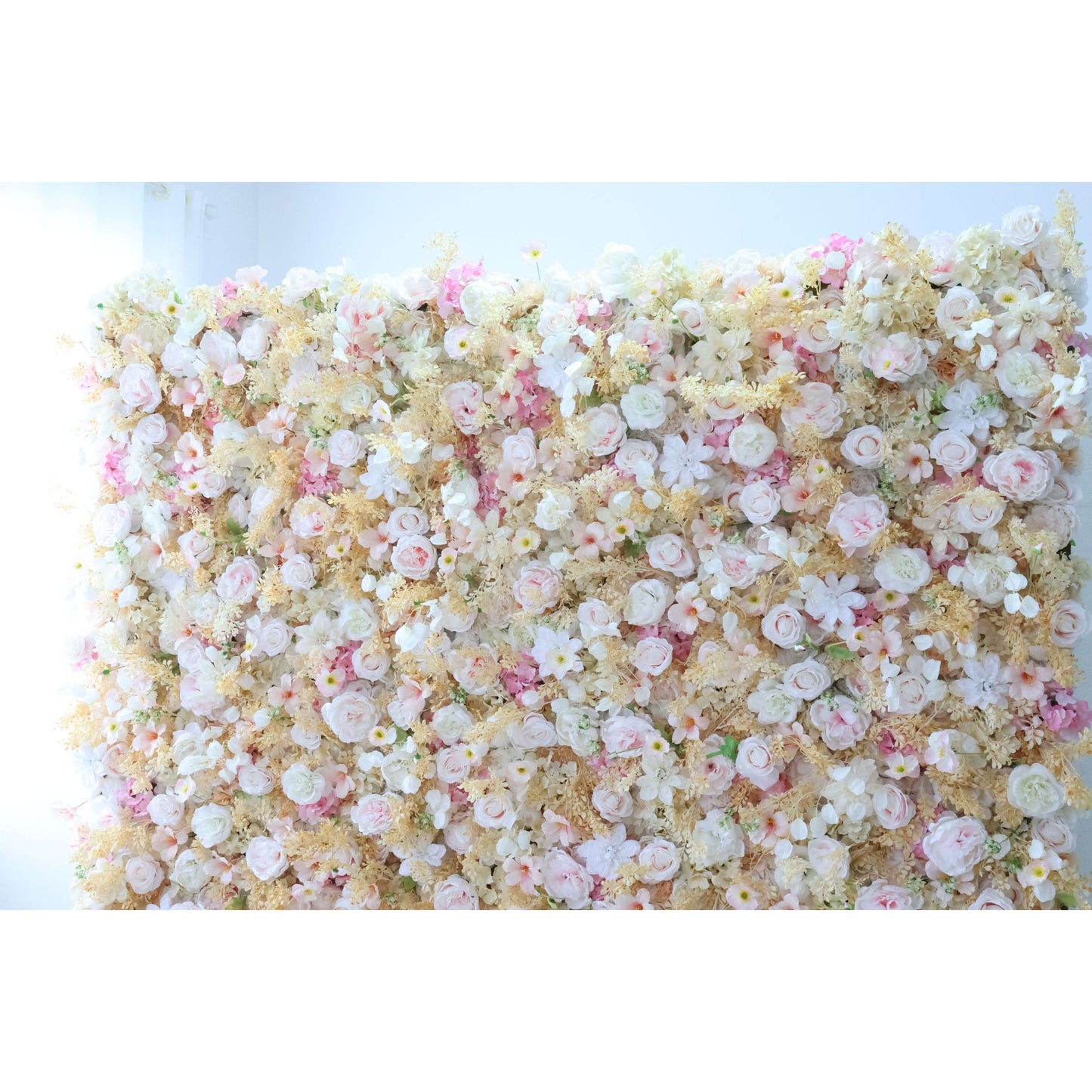 Roll Up Fabric Artificial Flower Wall Wedding Backdrop, Floral Party Decor, Event Photography-VF-331