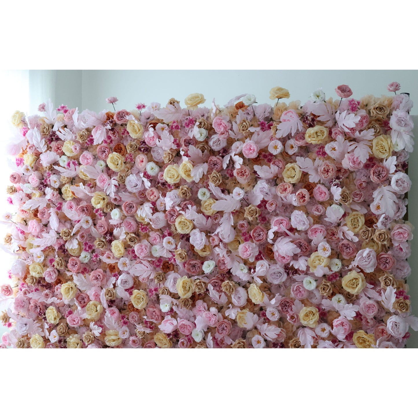 Roll Up Fabric Artificial Flower Wall Wedding Backdrop, Floral Party Decor, Event Photography-VF-330