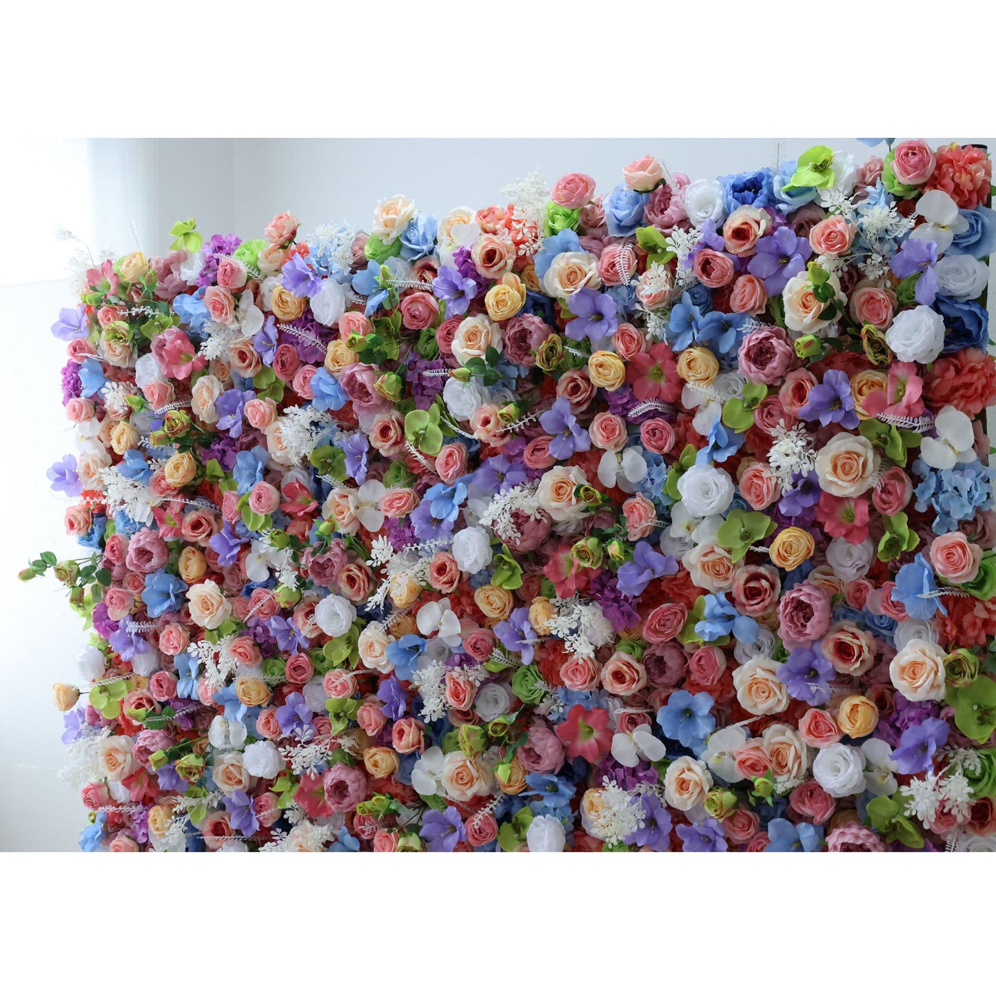 Roll Up Fabric Artificial Flower Wall Wedding Backdrop, Floral Party Decor, Event Photography-VF-328