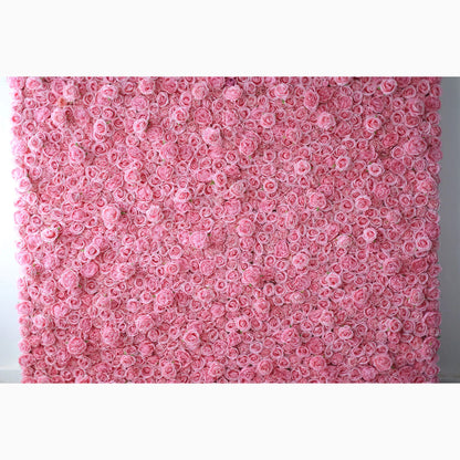 Roll Up Fabric Artificial Elegant Pink Floral Wall: The Quintessential Spa Decor for Tranquil Ambience-VF-217