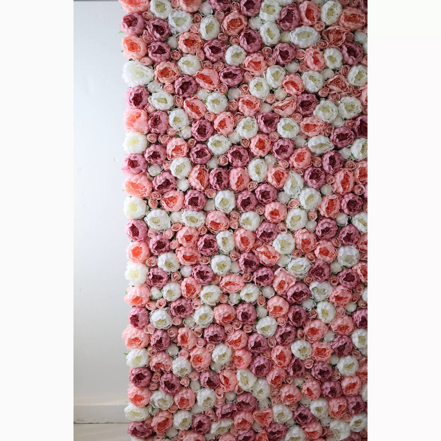 Presents: Blush and Whisper – A Dreamy Assembly of Light Pink & Cream Fabric Roses – Perfect Floral Wall for Weddings, Events & Elegant Interior Decor.-VF-216