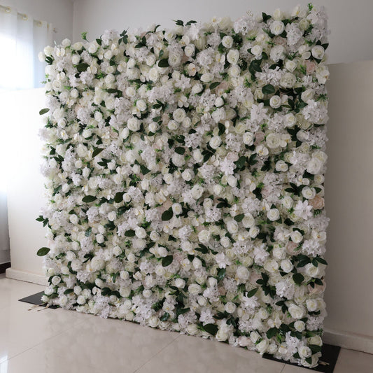 Roll Up Fabric Artificial Flower Wall Wedding Backdrop, Floral Party Decor, Event Photography-VF-309