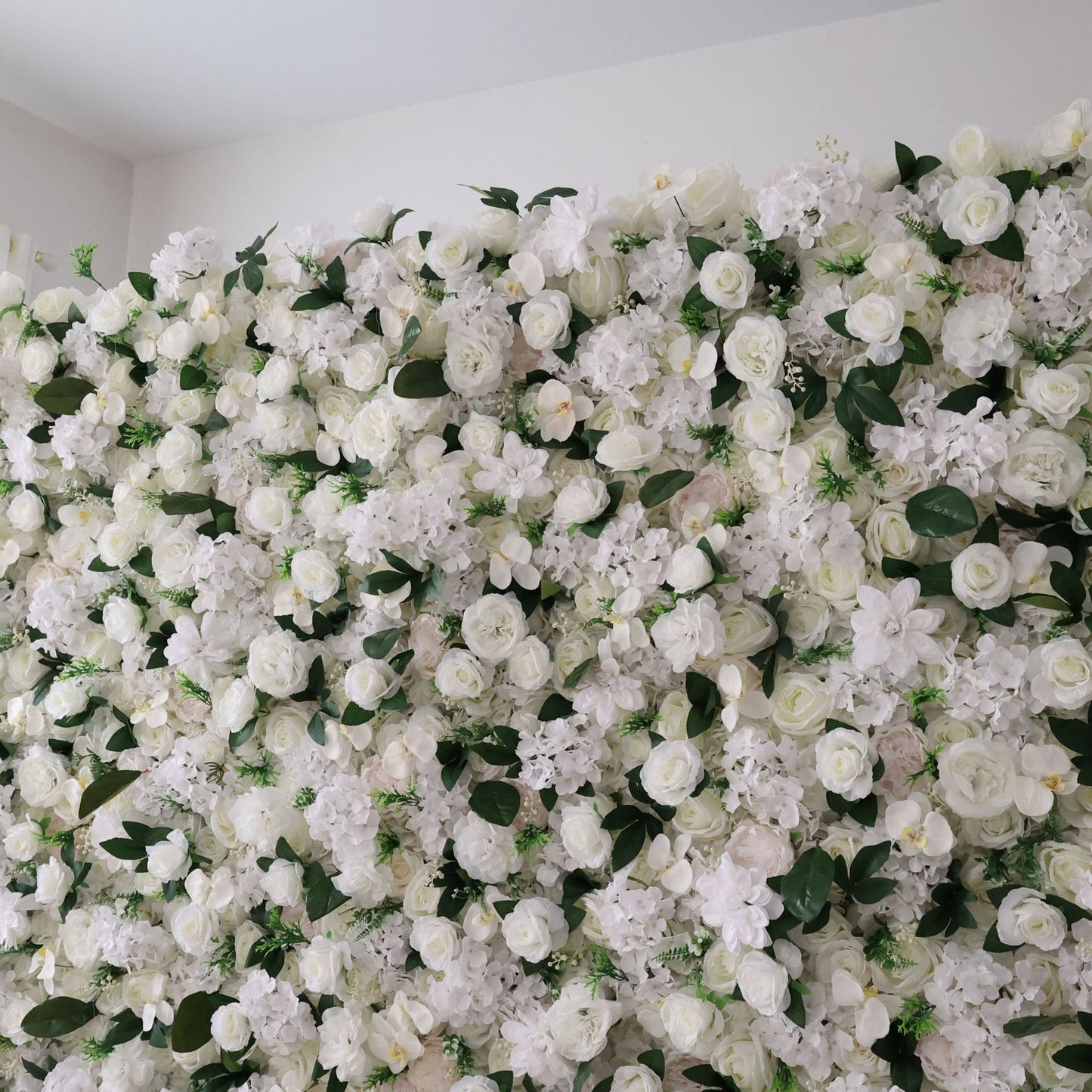 Roll Up Fabric Artificial Flower Wall Wedding Backdrop, Floral Party Decor, Event Photography-VF-309