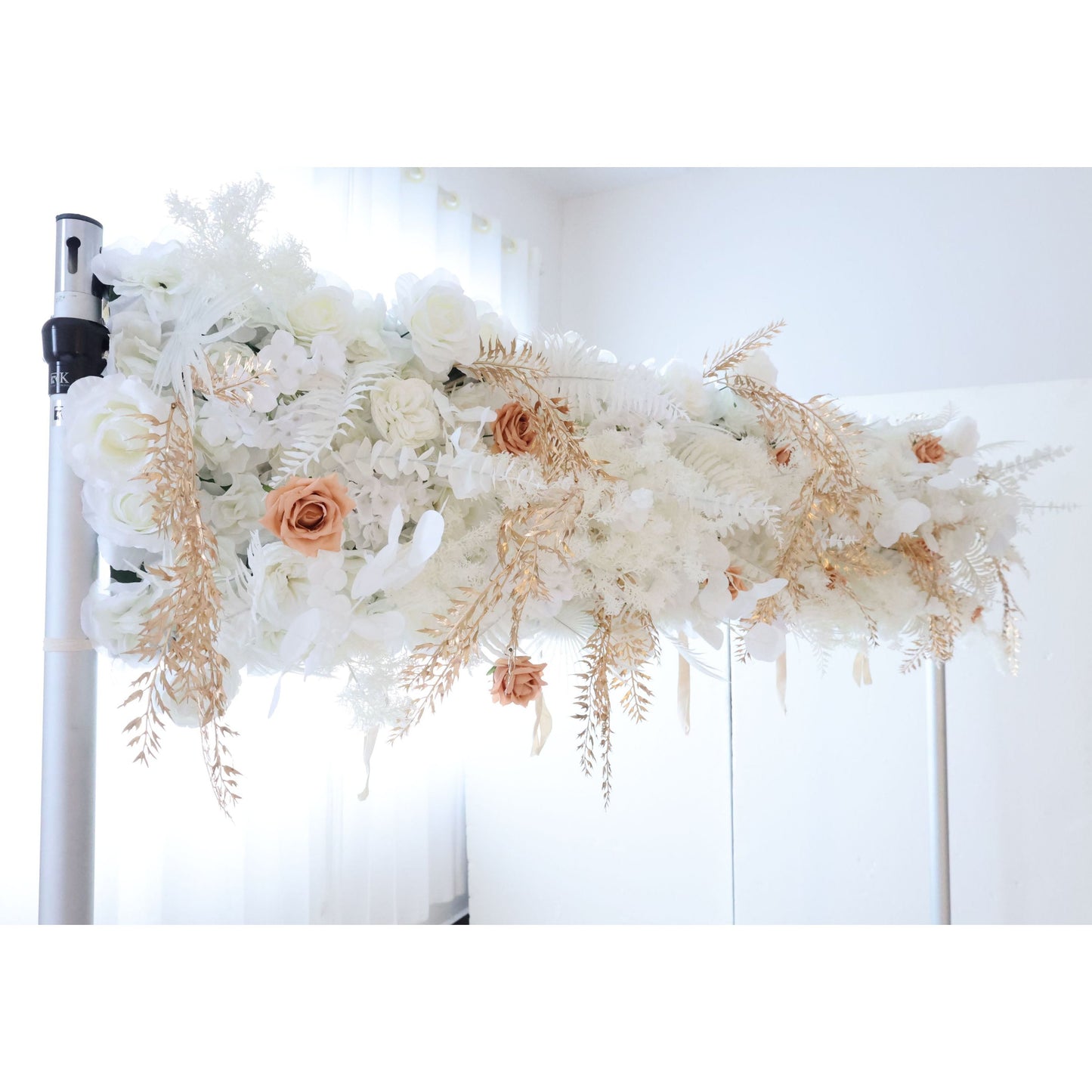 Roll Up Fabric Artificial Flower Wall Wedding Backdrop, Floral Party Decor, Event Photography-VF-313