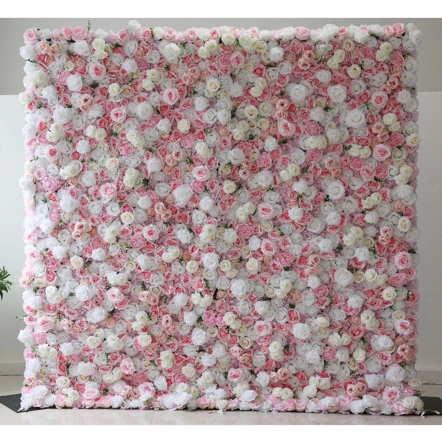 Flowers Artificial Rose Wall Backdrop: Whispering Petals - The Serene Sonnet Collection-VF-260-1