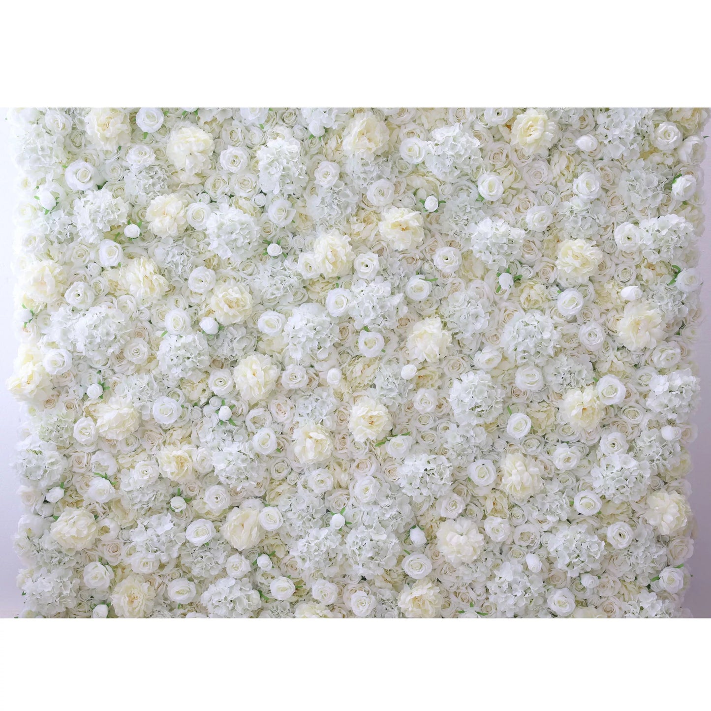 Roll Up Fabric Artificial Champagne Ivory, White and Grey Olive Light Yellow Green Flower Wall Wedding Backdrop, Floral Party Decor, Event Photography-VF-053-2