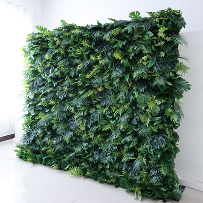 Roll Up Fabric Artificial Grass Wall Wedding Backdrop, Floral Party Decor, Event Photography-VF-311