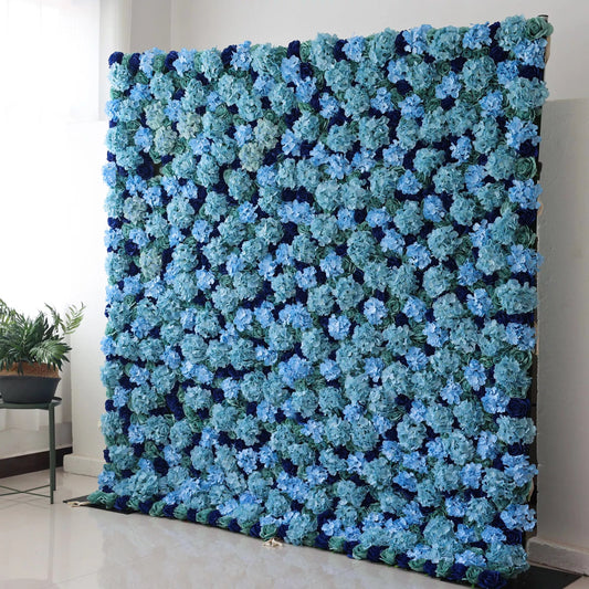 Presents: Azure Blossom – A Captivating Array of Turquoise and Deep Blue Florals – The Perfect Wall for Oceanic Themes, Nautical Events & Tranquil Interior Spaces-VF-223