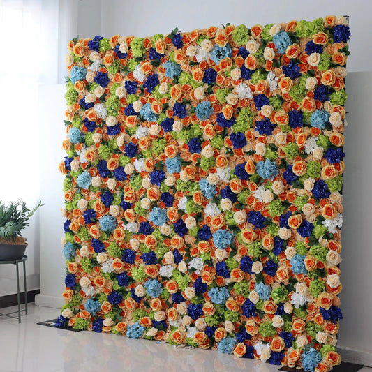 Roll Up Artificial Flower Wall Backdrop: Vibrant Medley - From Colorful Celebrations to Calming Retreats-VF-229