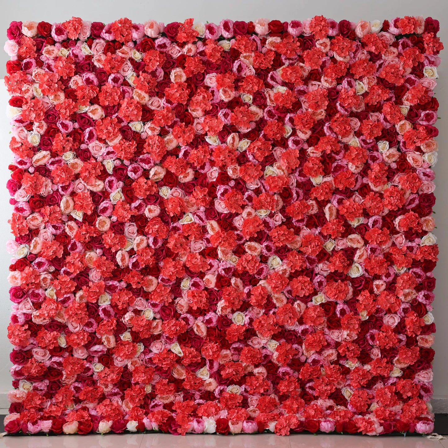 Showcases: Crimson Cascade – A Vibrant Symphony of Rich Red & Subtle Pink Fabric Roses – The Quintessential Floral Canvas for Grand Ceremonies, Romantic Events & Deluxe Home Decor-VF-220