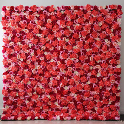 Showcases: Crimson Cascade – A Vibrant Symphony of Rich Red & Subtle Pink Fabric Roses – The Quintessential Floral Canvas for Grand Ceremonies, Romantic Events & Deluxe Home Decor-VF-220