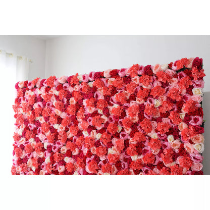 Showcases: Crimson Cascade – A Vibrant Symphony of Rich Red & Subtle Pink Fabric Roses – The Quintessential Floral Canvas for Grand Ceremonies, Romantic Events & Deluxe Home Decor-VF-220