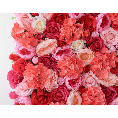 Showcases: Crimson Cascade – A Vibrant Symphony of Rich Red & Subtle Pink Fabric Roses – The Quintessential Floral Canvas for Grand Ceremonies, Romantic Events & Deluxe Home Decor-VF-220