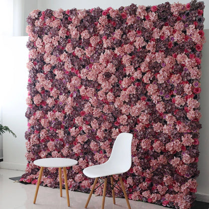 Roll Up Artificial Flower Wall Backdrop: Rose Blush Ensemble - From Romantic Events to Tranquil Corners-VF-230