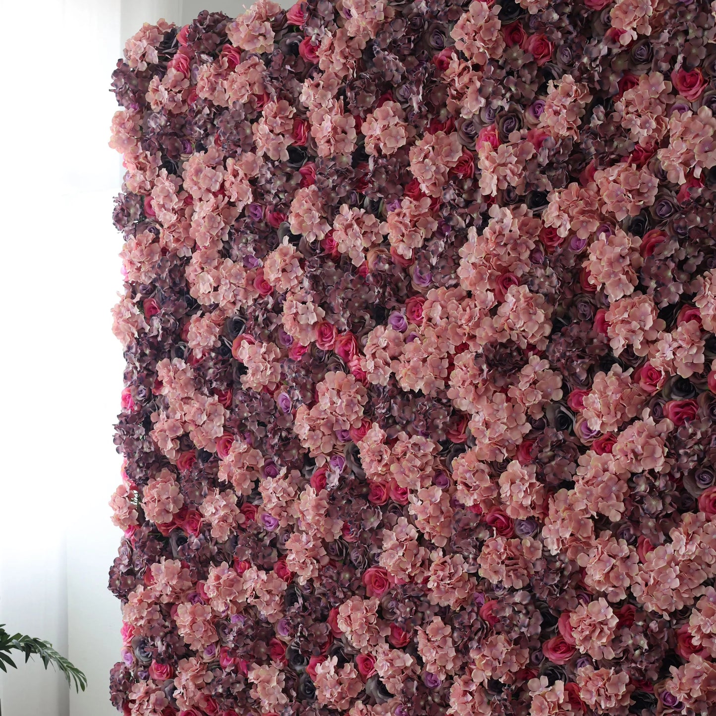 Roll Up Artificial Flower Wall Backdrop: Rose Blush Ensemble - From Romantic Events to Tranquil Corners-VF-230