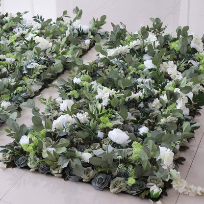 Introduces: Verdant Elysium – A Lush Blend of Green Foliage & Cascading White Blossoms – The Quintessential Nature-Inspired Wall for Garden Parties, Eco-Themed Events & Green Interiors-VF-222-2