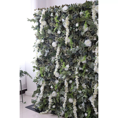 Introduces: Verdant Elysium – A Lush Blend of Green Foliage & Cascading White Blossoms – The Quintessential Nature-Inspired Wall for Garden Parties, Eco-Themed Events & Green Interiors-VF-222-2