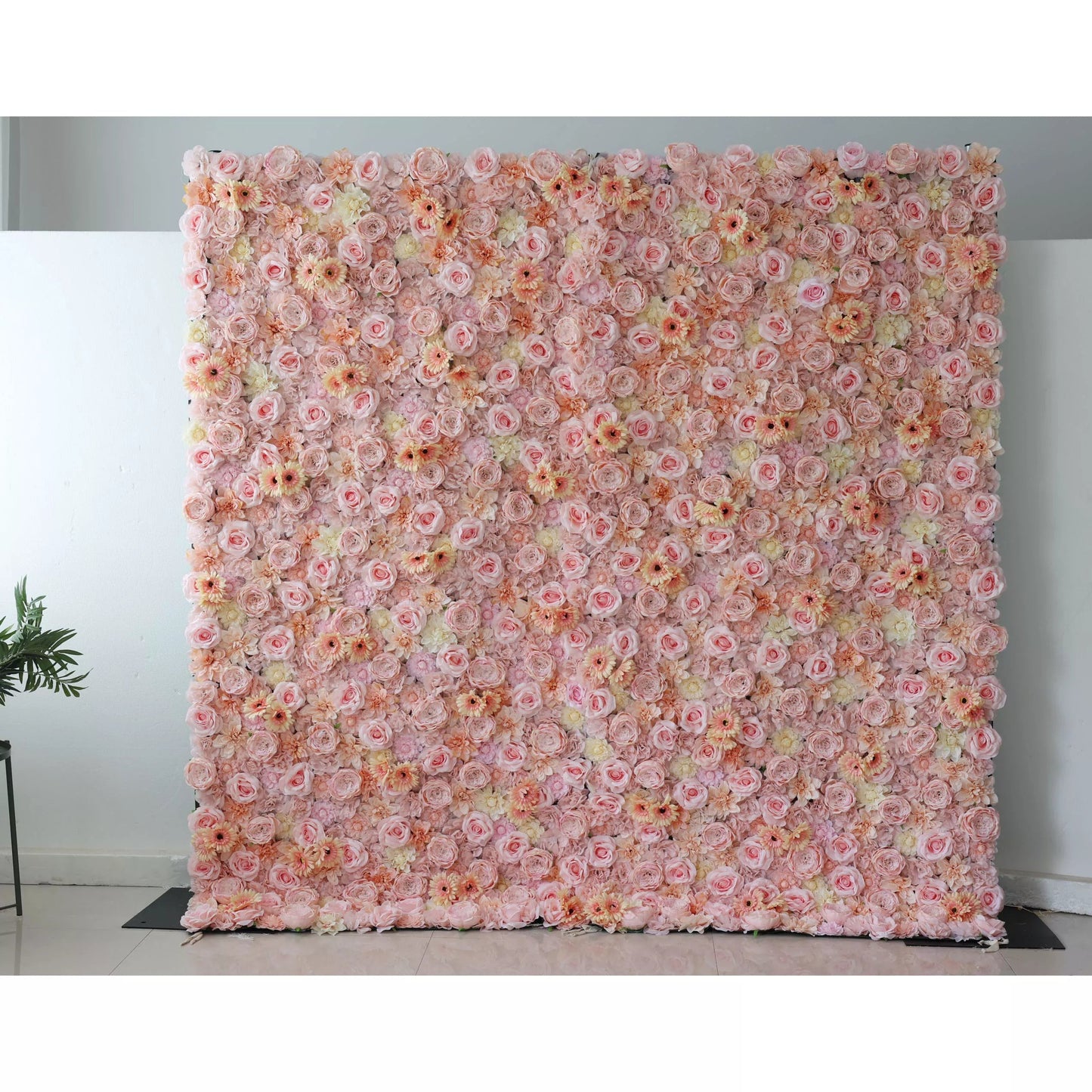 Roll Up Artificial Flower Wall Backdrop: Pastel Perfection - A Whimsical Wonderland of Soft Hues and Gentle Beauty-VF-238