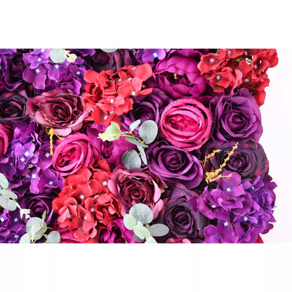 Roll Up Artificial Flower Wall Backdrop: Enchanted Twilight - Dive into a Dreamy Duet of Passion and Mystery-VF-237