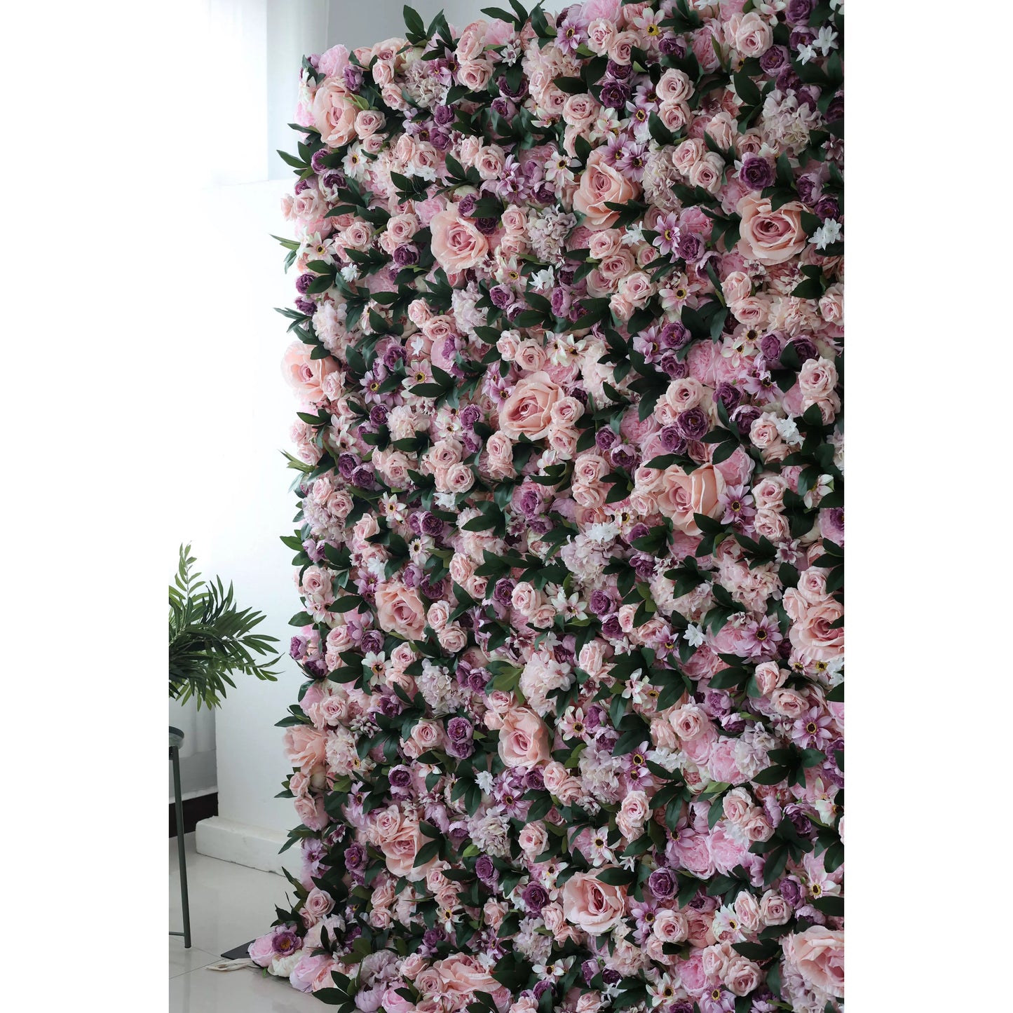 Roll Up Fabric Artificial Flower Wall Wedding Backdrop, Floral Party Decor, Event Photography-VF-028-2