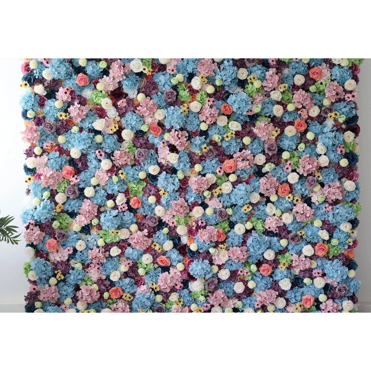 Flowers Artificial Floral Wall Backdrop: Pastel Dreams - A Mesmeric Mélange of Soft Hues-VF-242