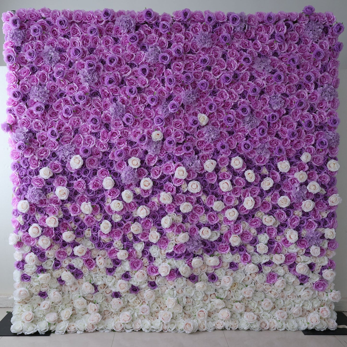 Roll Up Fabric Artificial Flower Wall Wedding Backdrop, Floral Party Decor, Event Photography-VF-314