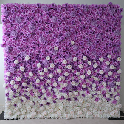 Roll Up Fabric Artificial Flower Wall Wedding Backdrop, Floral Party Decor, Event Photography-VF-314