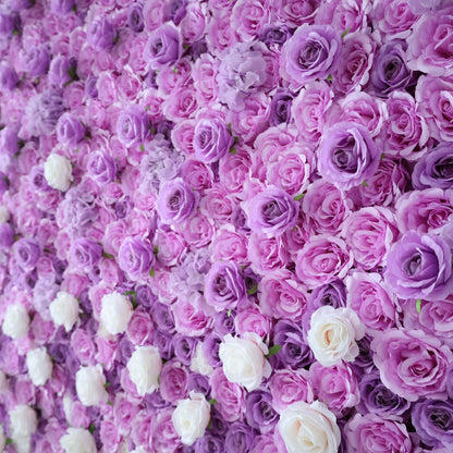 Roll Up Fabric Artificial Flower Wall Wedding Backdrop, Floral Party Decor, Event Photography-VF-314