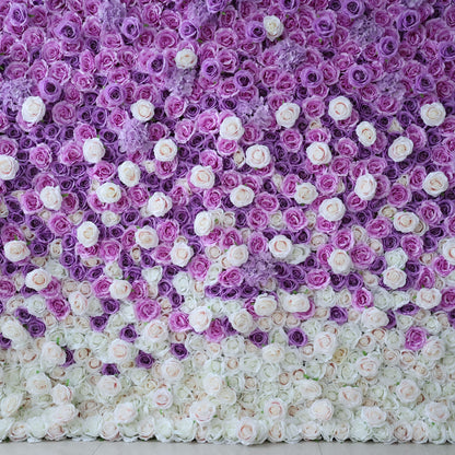 Roll Up Fabric Artificial Flower Wall Wedding Backdrop, Floral Party Decor, Event Photography-VF-314