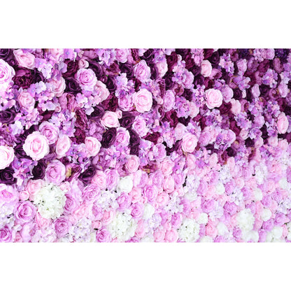 Flowers Artificial Floral Wall Backdrop: Purple Passion - A Symphony of Lavender and Rose-VF-254