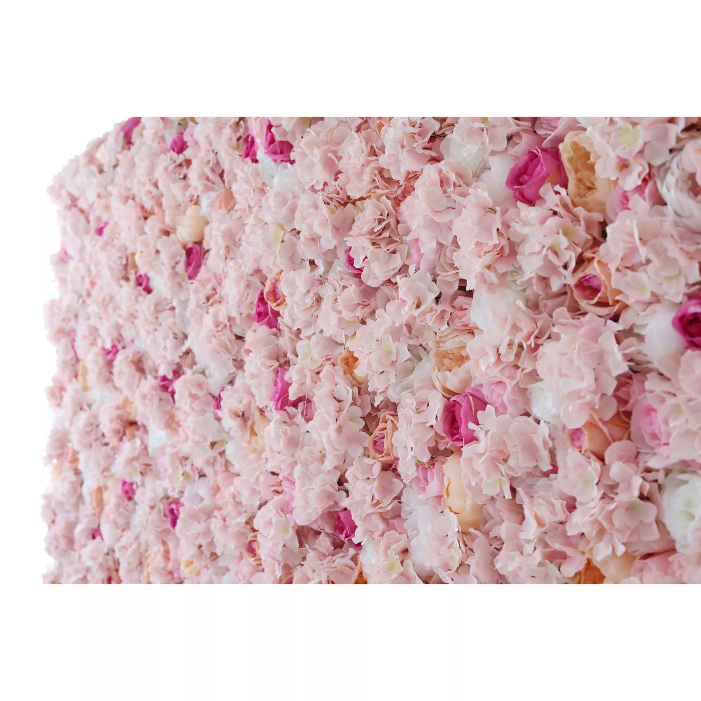 Flowers Artificial Floral Wall Backdrop: Pink Paradise - An Enchanting Sea of Softness-VF-244