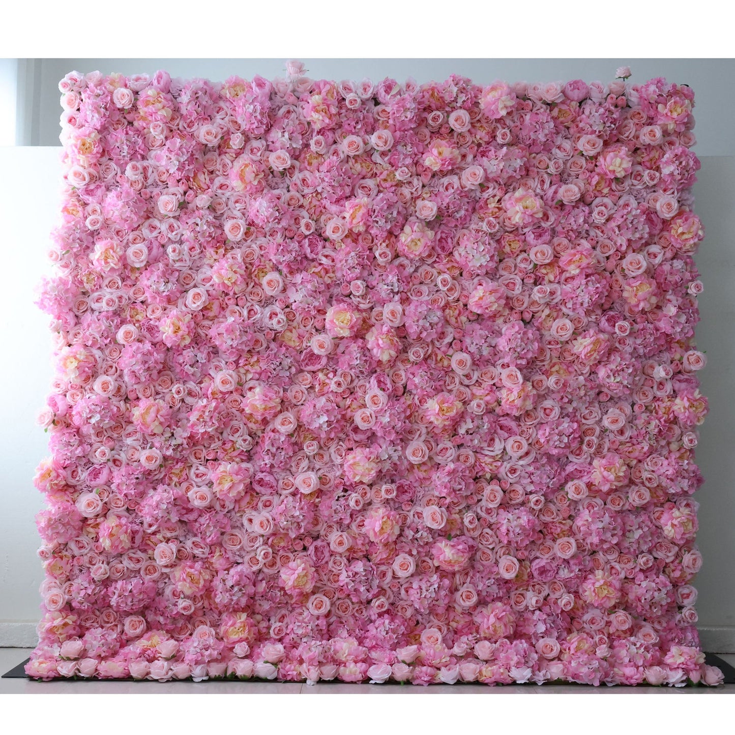 Roll Up Fabric Artificial Flower Wall Wedding Backdrop, Floral Party Decor, Event Photography-VF-337