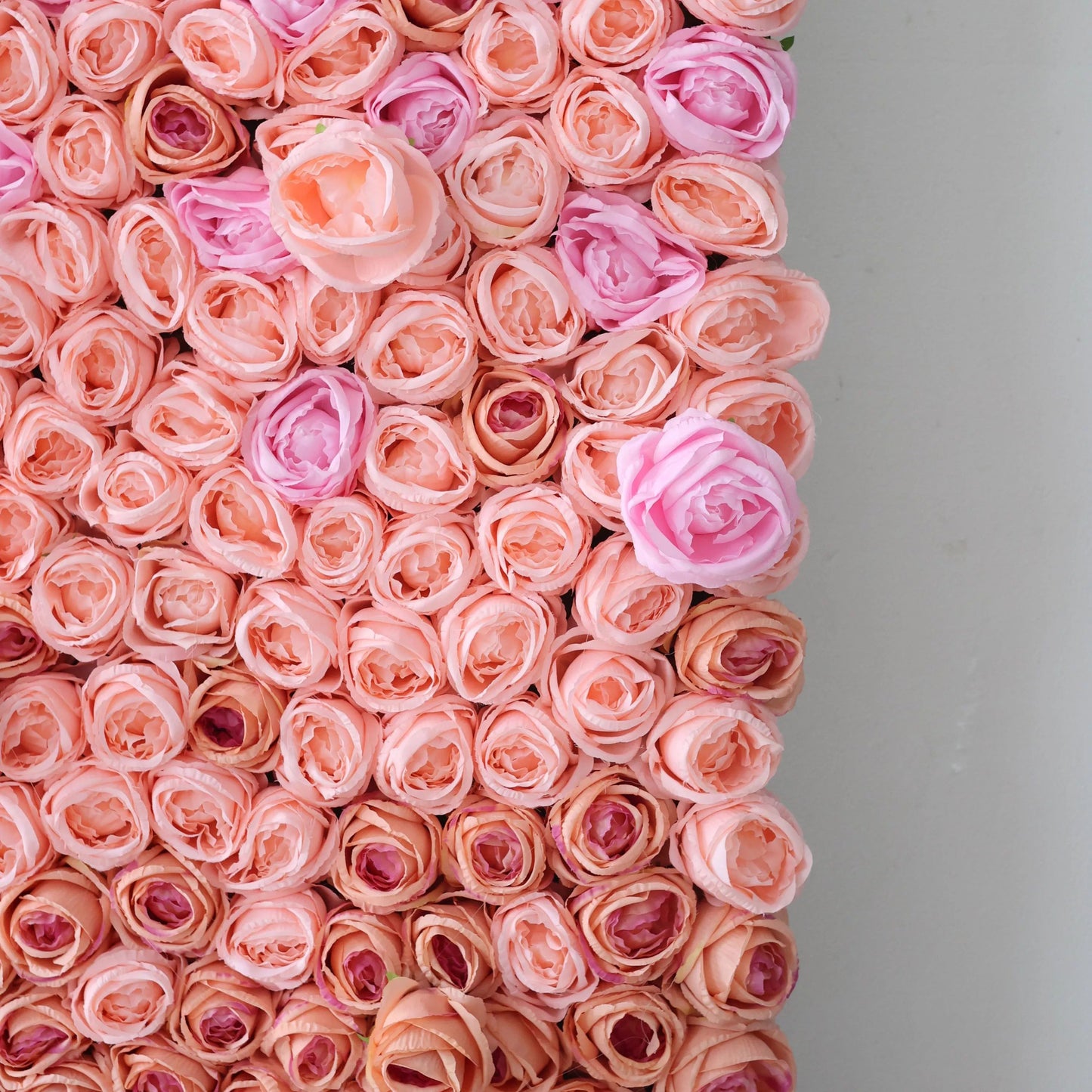 Roll Up Artificial Flower Wall Backdrop: Radiant Rose Gradient - A Passionate Palette from Vivid to Delicate-VF-239-2