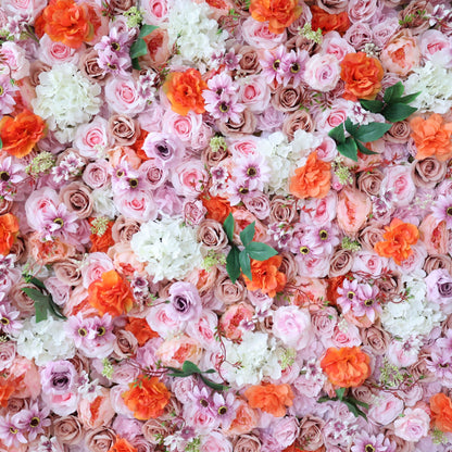 Roll Up Fabric Artificial Flower Wall Wedding Backdrop, Floral Party Decor, Event Photography-VF-317