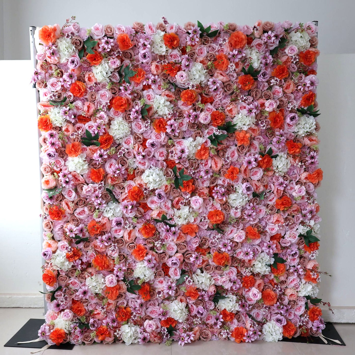 Roll Up Fabric Artificial Flower Wall Wedding Backdrop, Floral Party Decor, Event Photography-VF-317