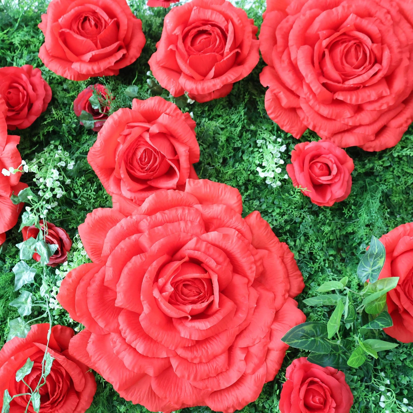 Roll Up Fabric Artificial Flower Wall Wedding Backdrop, Floral Party Decor, Event Photography-VF-318