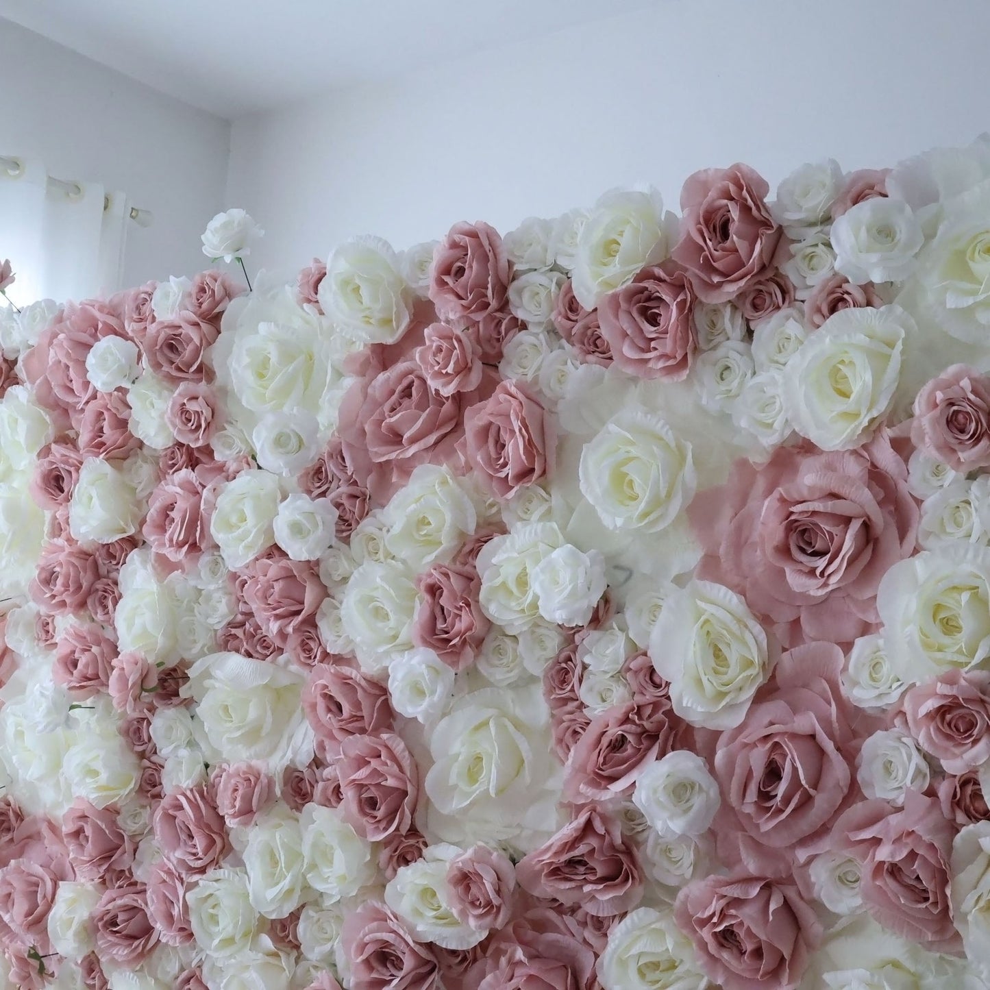 Roll Up Fabric Artificial Flower Wall Wedding Backdrop, Floral Party Decor, Event Photography-VF-315