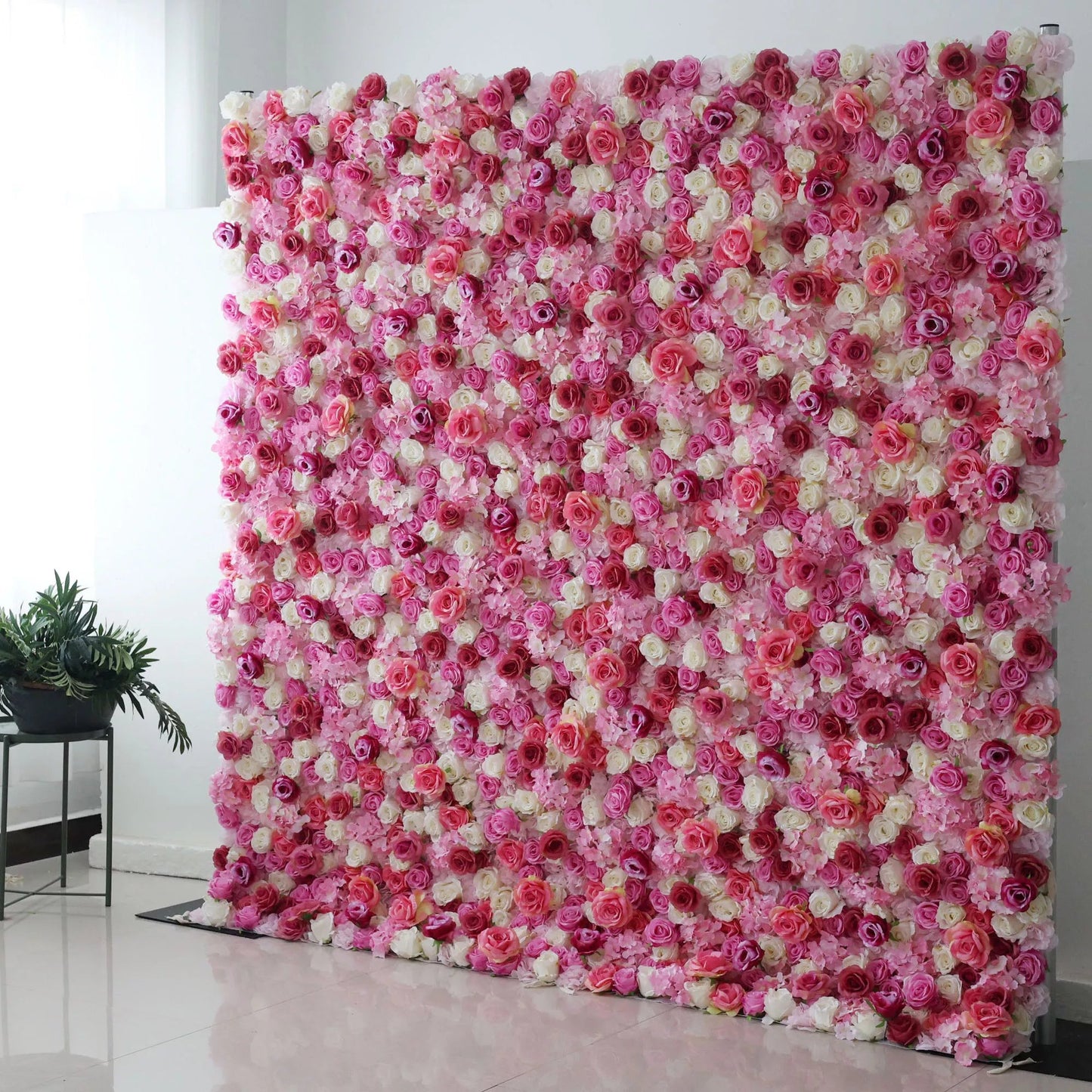 Flowers Artificial Rose Wall Backdrop: Enchanted Blossoms - The Romantic Rhapsody Collection-VF-259