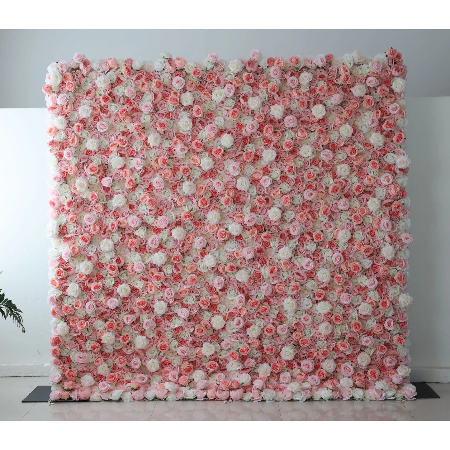 Flowers Artificial Rose Wall Backdrop: Whispering Petals - The Serene Sonnet Collection-VF-260