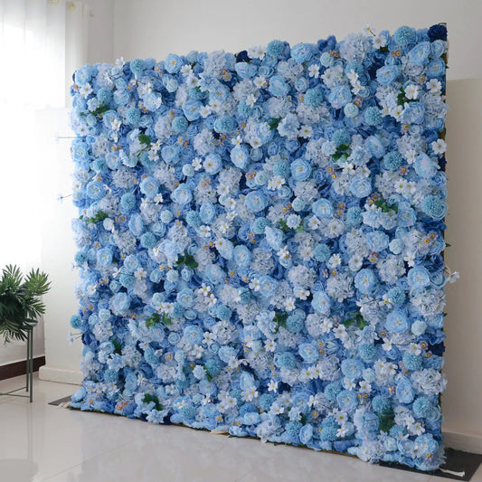 Introduces: Azure Blooms Gala – An Enchanting Medley of Sky Blue & Pearly White Fabric Flowers – Prime Floral Display for Summer Fetes, Celebrations & Modern Home Accents-VF-219-4