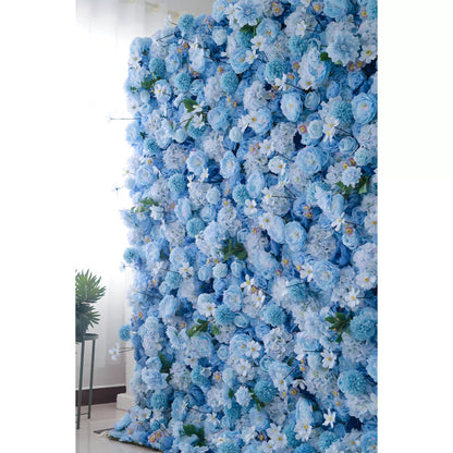 Introduces: Azure Blooms Gala – An Enchanting Medley of Sky Blue & Pearly White Fabric Flowers – Prime Floral Display for Summer Fetes, Celebrations & Modern Home Accents-VF-219-4